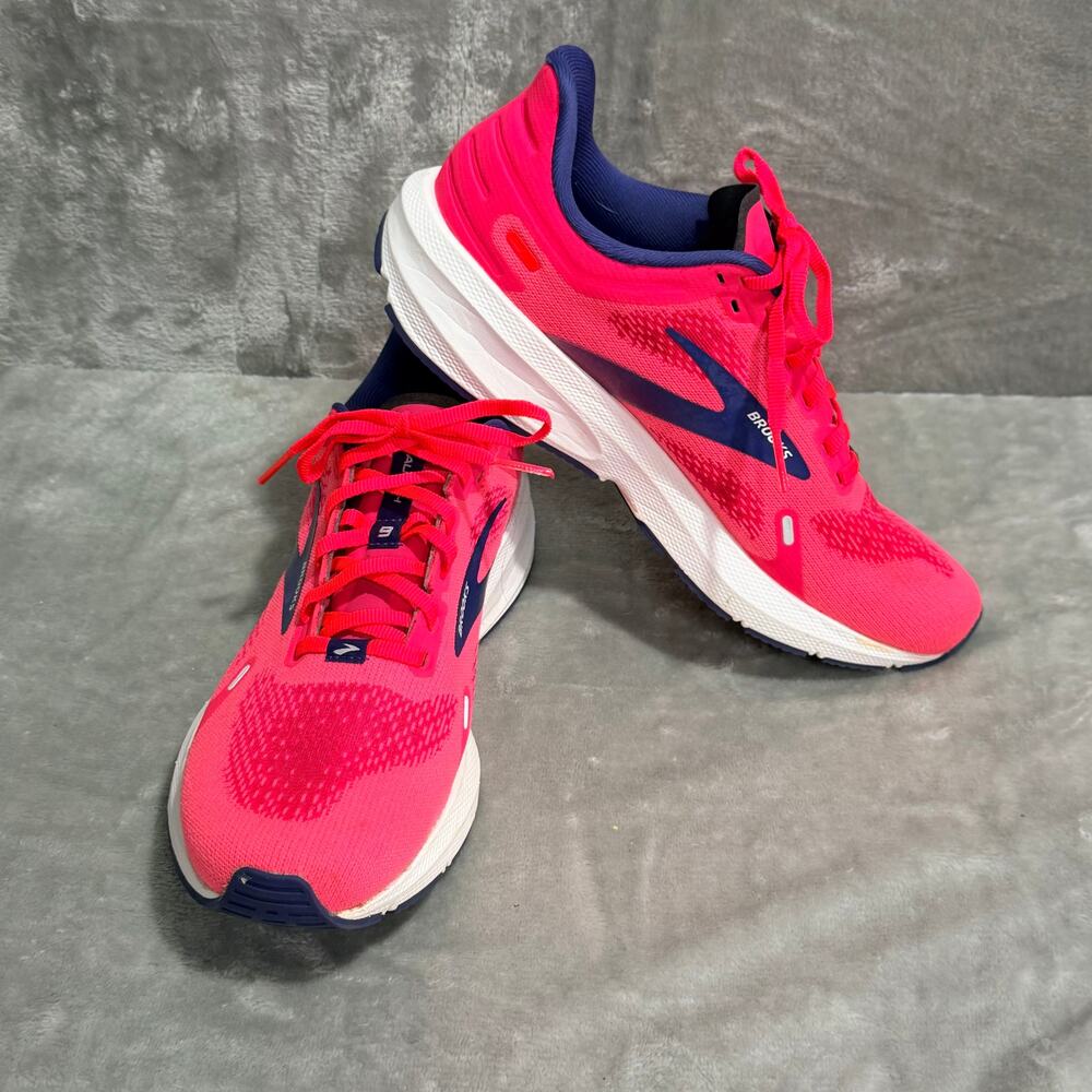 Brooks Launch 9 Running Shoes Pink Blue Women's Size 9.5 Sneakers